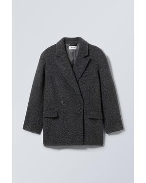 Weekday Carla Oversized Wool Blend Jacket - Black