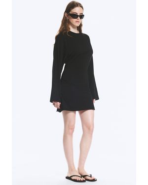Weekday Oversized Long-Sleeved Mini Dress - Black