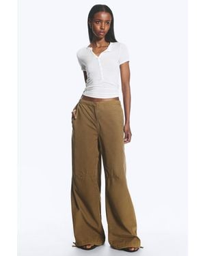 Weekday Low Rise Baggy Ripstop Trousers - Green