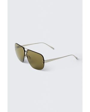 Weekday Tinted Oval Aviator Sunglasses - Black