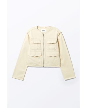 Weekday Detachable Sleeve Cotton Jacket - White