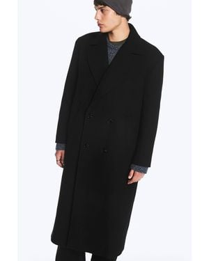 Weekday Oversized Double-Breasted Wool-Blend Coat - Black