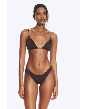 Weekday Frill Bikini Bottoms - Brown