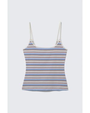 Monki Slim Strap Tank Top - Blue