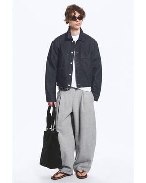 Weekday Cropped Denim Shacket - Black