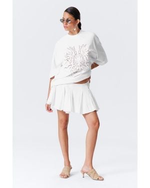 Weekday Pleated Cotton Mini Skirt - White