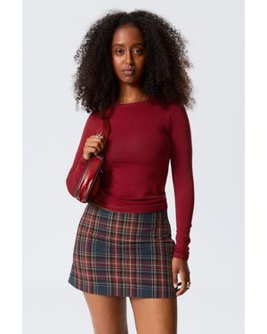 Weekday Mini Twill Skirt - Red