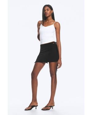 Weekday Strappy Mini Wrap Skirt - Black
