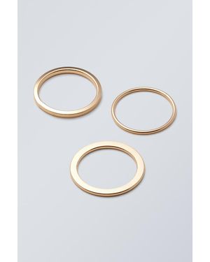 Weekday 3-Pack Minimal Steel Rings - Multicolour