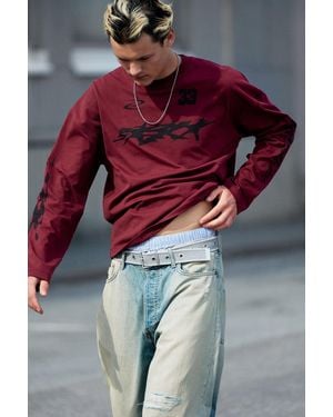Weekday Oversized Graphic Long-Sleeve - Red