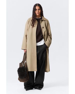 Weekday Single-Breasted Oversized Car Coat - Blue
