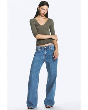 Weekday Imoo Low Rise Loose Wide Jeans - Blue