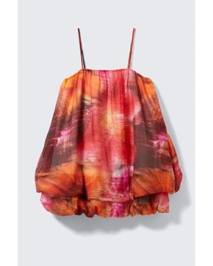 Monki Sleeveless Balloon Mini Dress - Red