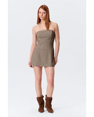 Monki Mini Tube Suiting Dress - Brown