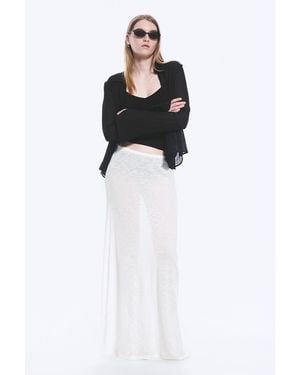 Weekday Sheer Cotton Knit Maxi Skirt - White