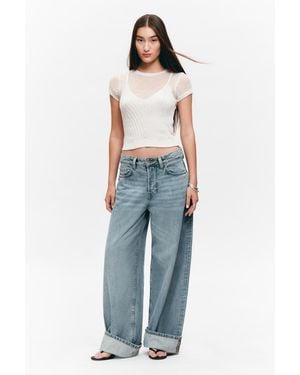 Monki Peggy Low Rise Loose Baggy Leg Jeans - Blue