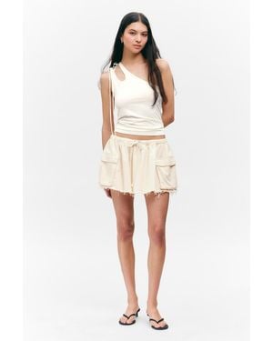 Monki Utility Twill Mini Skirt - Natural