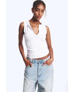 Weekday Slim V-Neck Sleeveless Top - White