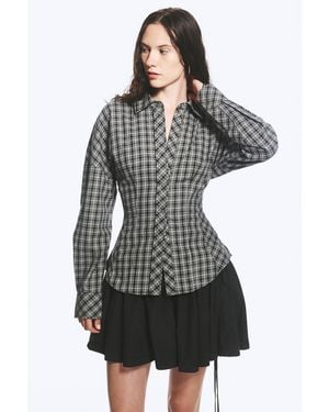 Weekday Waisted A-Line Shirt - Grey
