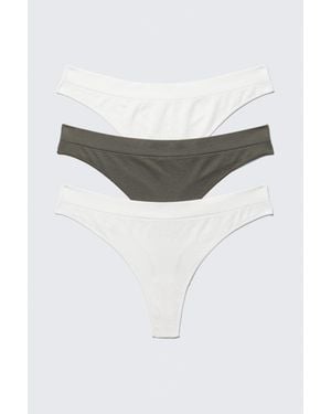 Weekday 3-Pack Seamless Thongs - Green