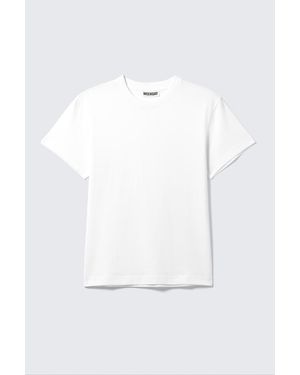 Weekday Shrunken Short-Sleeved Cotton T-Shirt - White