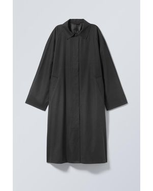 Weekday Single-Breasted Oversized Car Coat - Black
