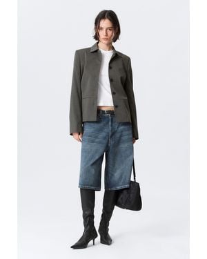 Weekday Lean Buttoned Jacket - Blue