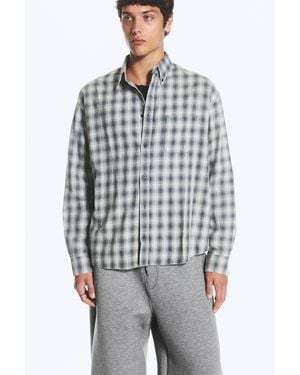 Weekday Long-Sleeved Flannel Buttoned Shirt - Grey