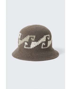 Weekday Gewebter Bucket Hat Mit Jacquard-Strickmuster - Natur