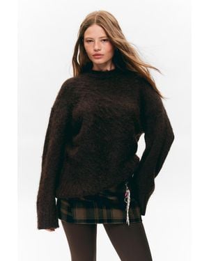 Monki Relaxed Fit Fluffy Knit Jumper - Black