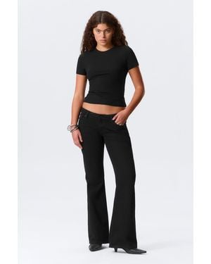 Weekday Nova Low Rise Slim Bootcut Leg Jeans - Black
