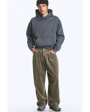 Weekday Pleated Corduroy Baggy Trousers - Blue
