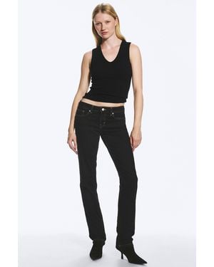 Weekday Neptune Low Waist Slim Straight Jeans - Schwarz