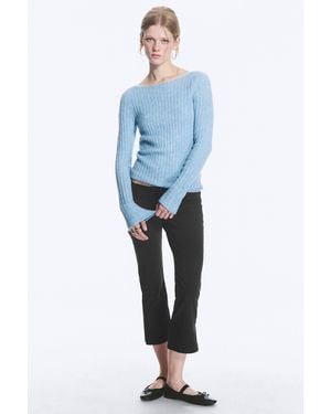 Monki Gerippter Strickpullover - Blau