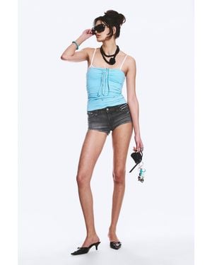 Cheap Monday Booty Bei Low Rise Mini Denim Shorts - Grey