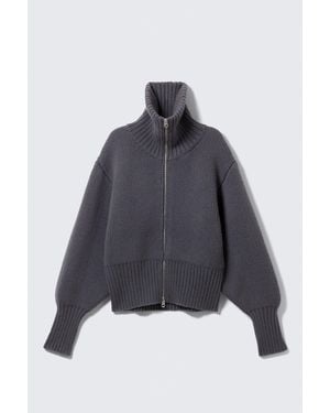 Weekday Fitted Turtleneck Wool Jumper - Blue