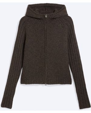 Weekday Gestrickter Zip-Hoodie - Schwarz