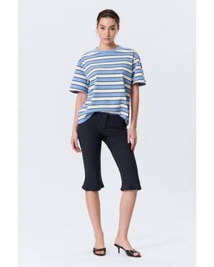 Monki Boxy Cotton T-Shirt - Blue