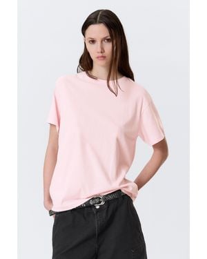 Weekday Soft Regular Fit Cotton T-Shirt - Pink