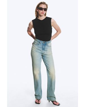 Weekday Rowe Super High Waisted Regular Straight Jeans - Blue