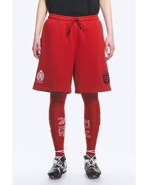 Weekday Toffs Relaxed Jersey Football Shorts - Red