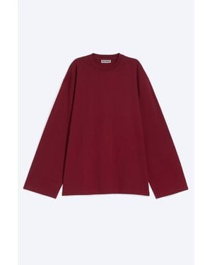 Weekday Oversized Long Sleeve T-Shirt - Red