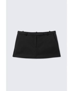 Monki Low Rise Slim Mini Suiting Skirt - Black