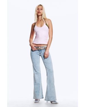 Cheap Monday Flare Low Rise Flared Skinny Jeans - Blue