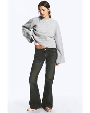 Monki Gestrickter Oversize-Pullover - Grau