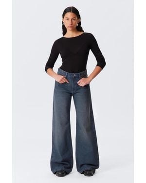 Weekday Paz Mid Rise Loose Wide Leg Jeans - Blue