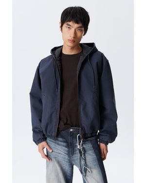 Weekday Relaxed Hooded Bomber Jacket - Blue