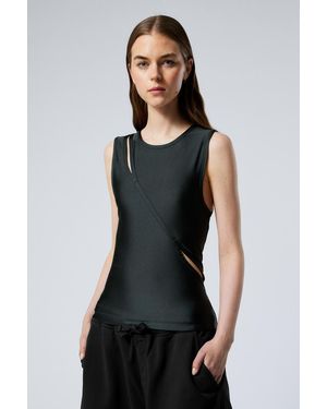 Weekday Glattes, Eng Anliegendes Tanktop - Schwarz