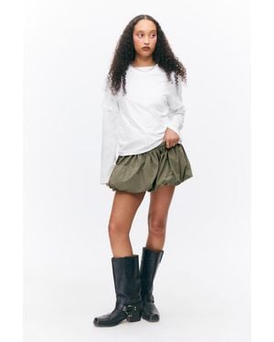 Monki Balloon Mini Cotton Skirt - Green