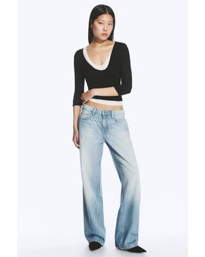 Weekday Ample Low Rise Loose Wide Jeans - Blue